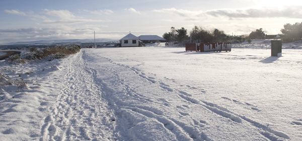 Rosemarkie Campsite in the snow