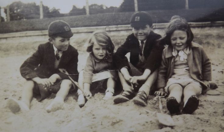 Children on Rosemarkie Beach circa 1945