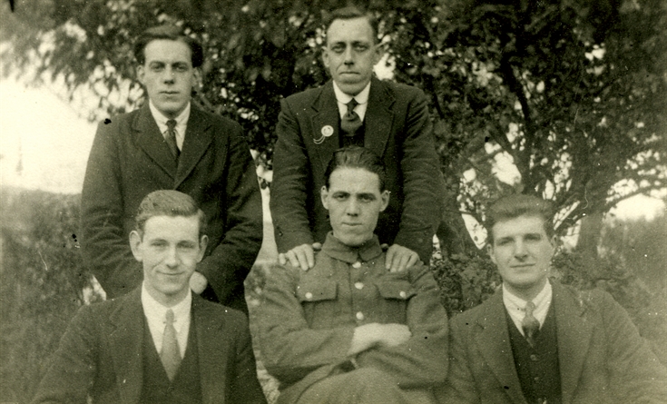 Group of five men